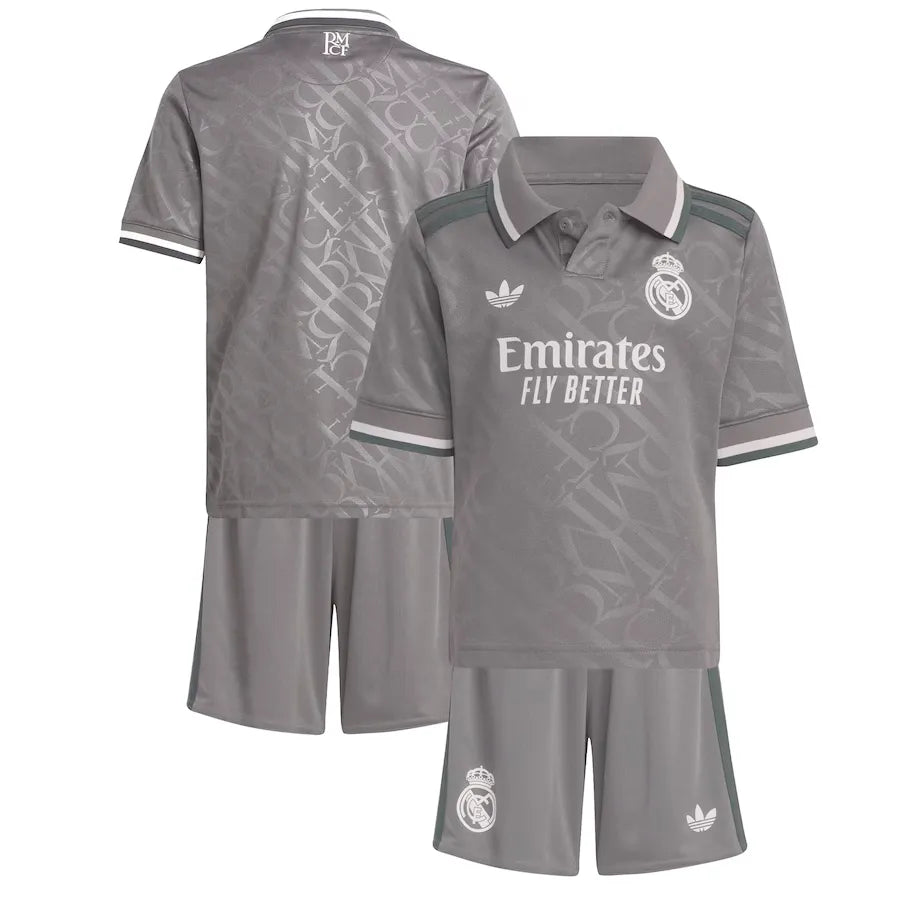 Conjunto Infantil Real Madrid Iii 24/25 Cinza