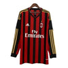 Camisa Milan Home 13/14 Retro Manga Longa Vermelha E Preta