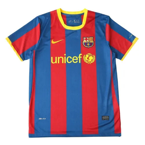 Camisa Barcelona Home 10/11 Retro Azul E Vermelha