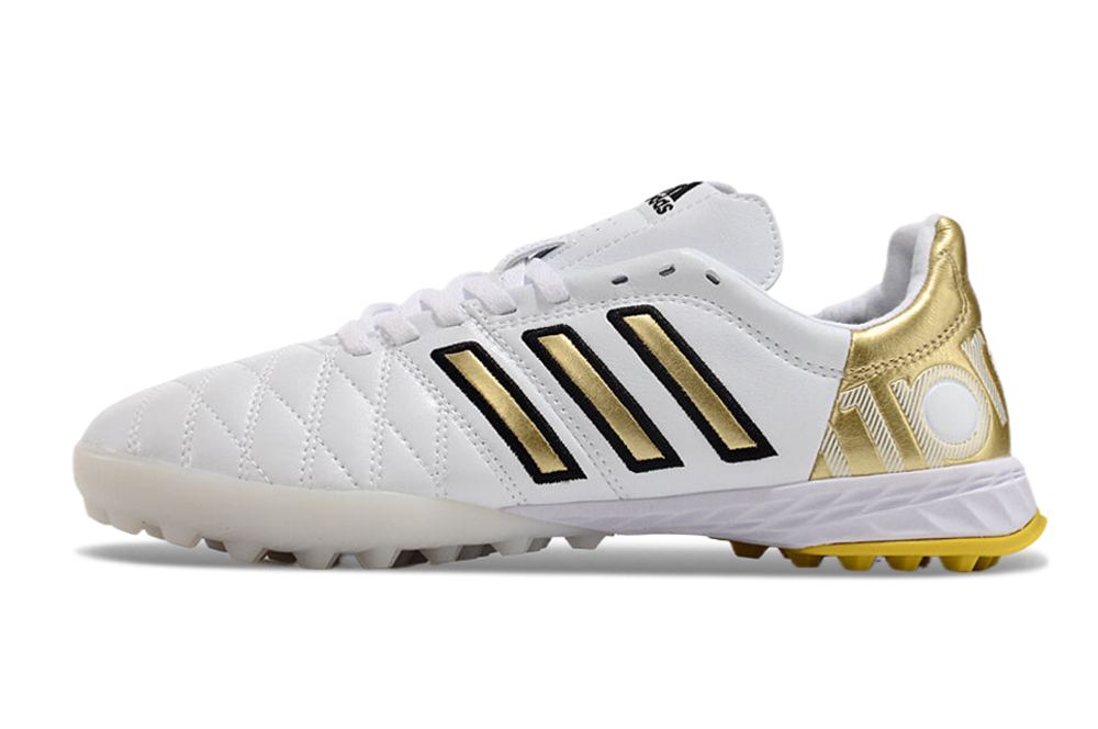 Chuteira Society Adidas Adipure 11 Pro Tf Branca E Dourada Toni Kroos