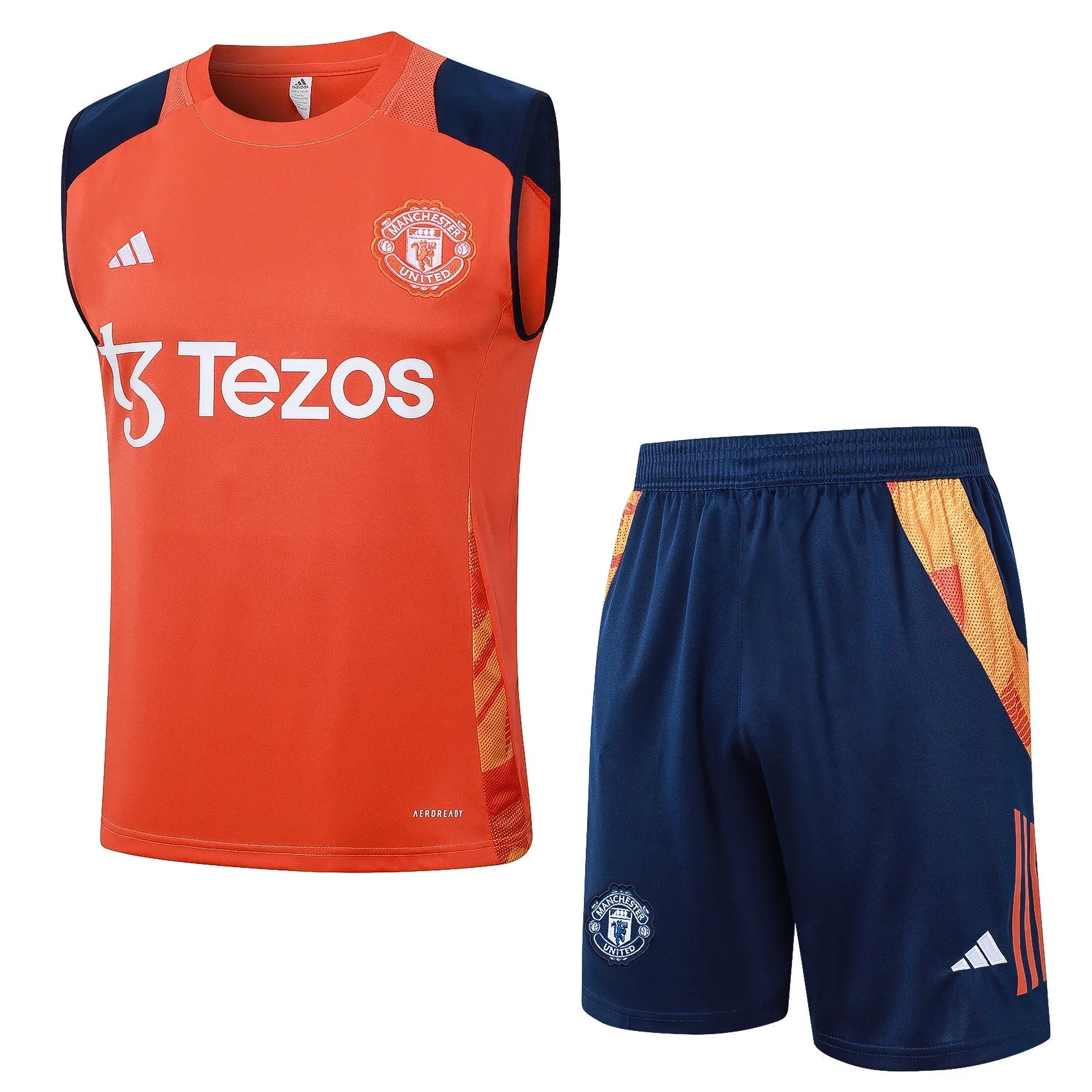 Conjunto Manchester United Treino Regata 24/25 Laranja