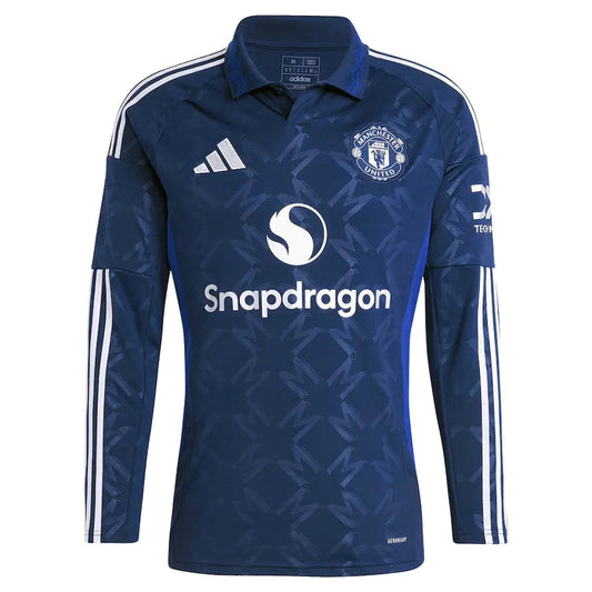 Camisa Manchester United Away 24/25 Manga Longa Azul