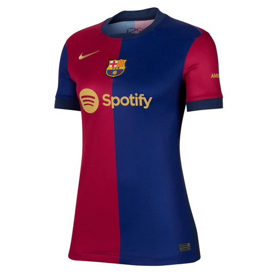 Camisa Barcelona Feminina Home 24/25 Azul E Vermelha