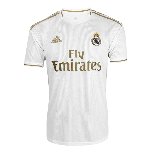Camisa Real Madrid Home 19/20 Retro Branca E Dourada