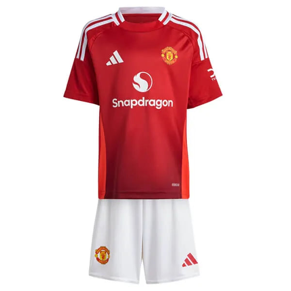 Conjunto Infantil Manchester United I 24/25 Vermelho E Branco