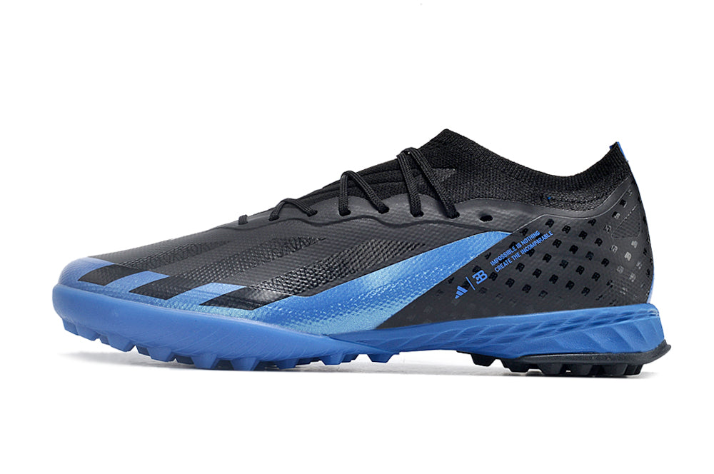 Chuteira Society Adidas X Crazyfast1 Tf Preta E Azul Bugatti