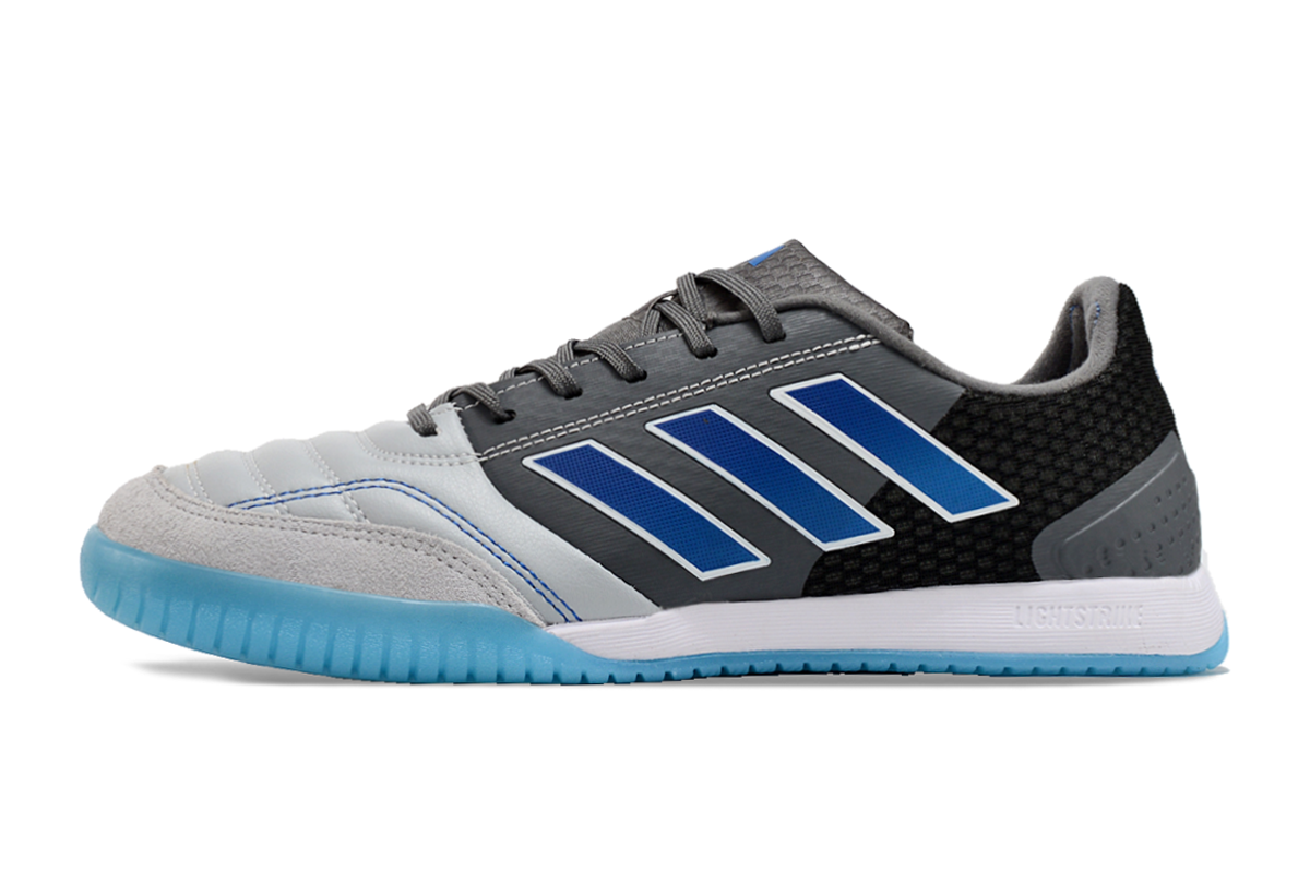 Chuteira Futsal Adidas Competition Top Ic Cinza Azul E Branco