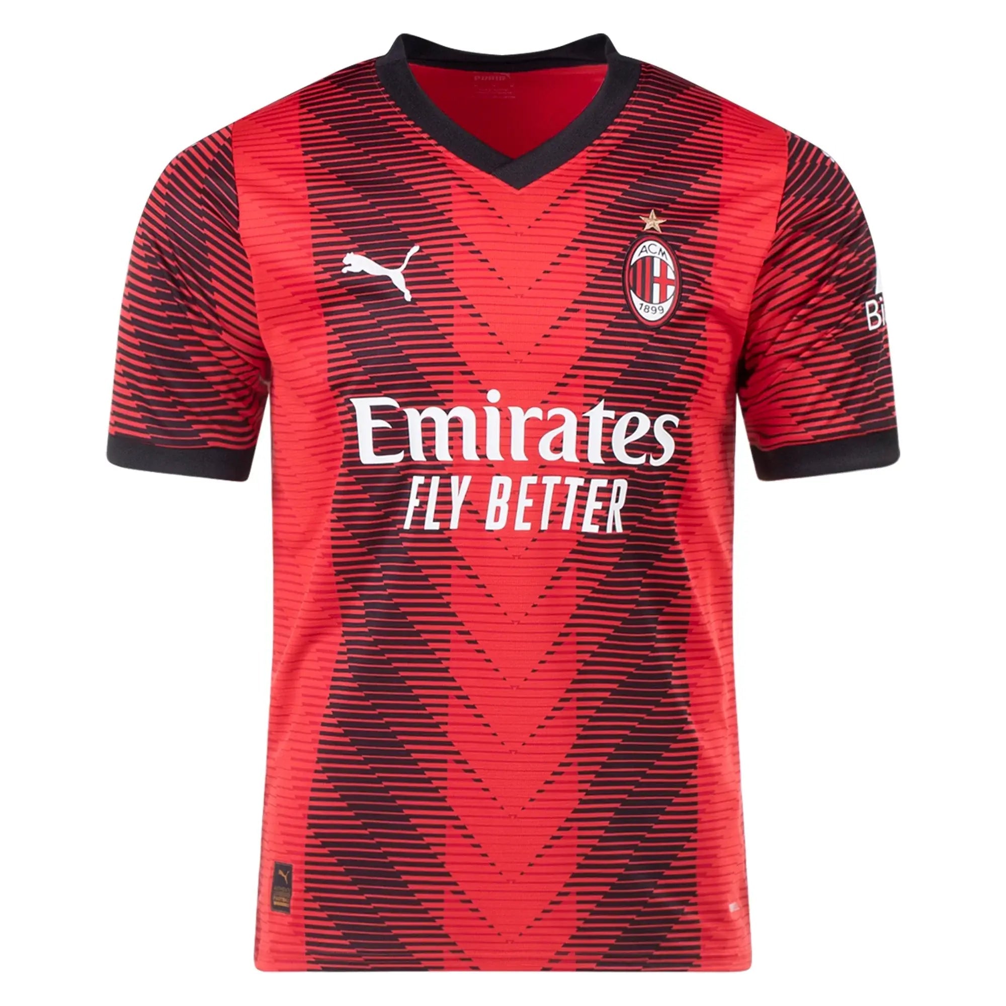 Camisa Milan Home 23/24 Preta E Vermelha