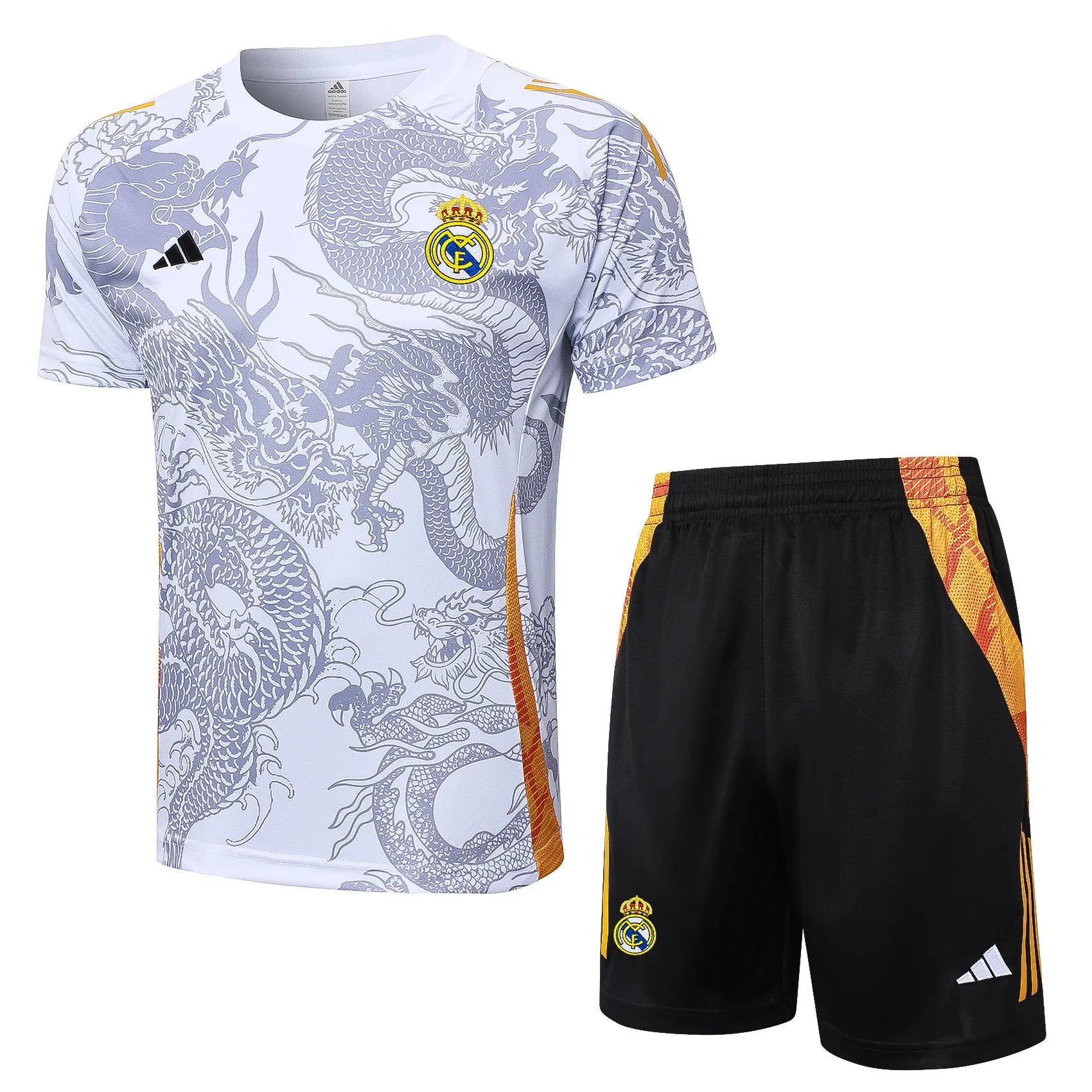 Conjunto Real Madrid Treino 24/25 Branco Drago