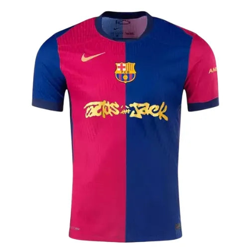 Camisa Barcelona Edição Especial Travis Scott 24/25 Azul E Vermelha