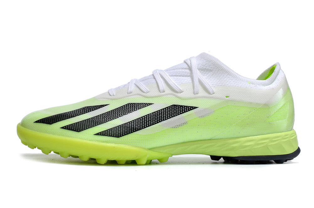 Chuteira Society Adidas X Crazyfast1 Tf Branca E Verde Crazyrush Pack