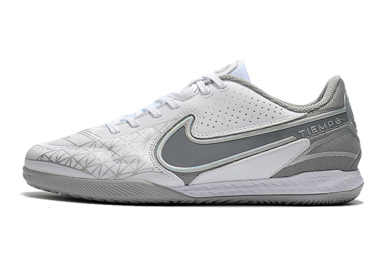 Chuteira Futsal Nike Tiempo Legend 9 Elite Branca E Cinza Focus