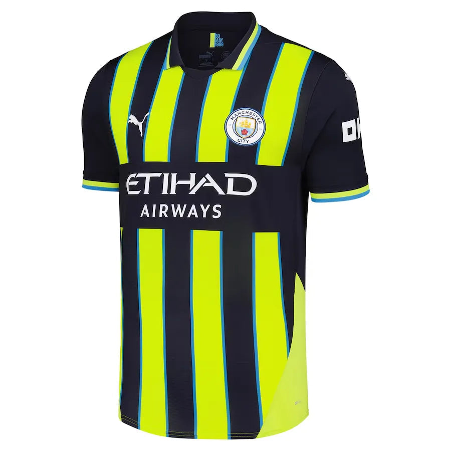 Camisa Manchester City Away 24/25 Azul E Amarela