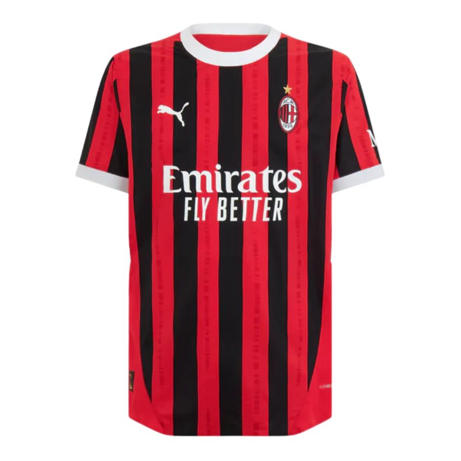 Camisa Milan Home 24/25 Preta E Vermelha