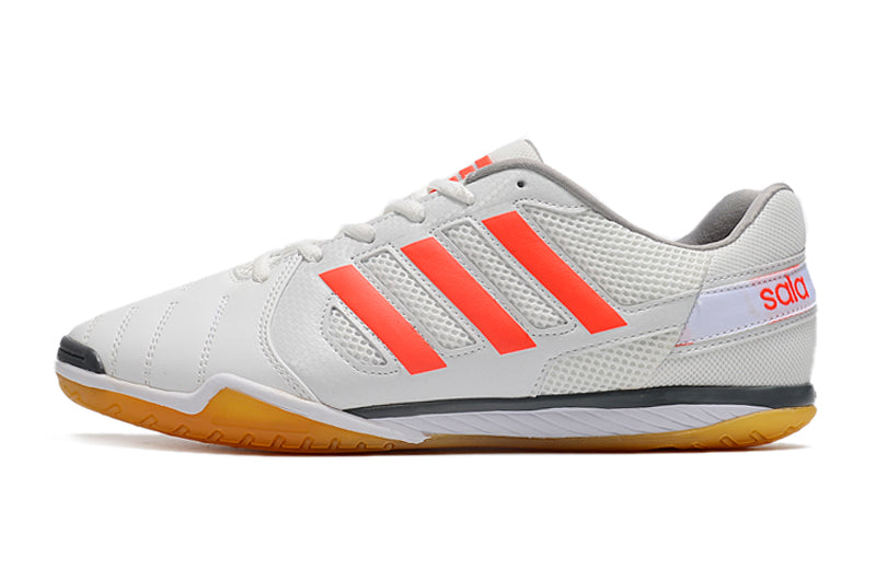 Chuteira Futsal Adidas Top Sala Ic Branca E Laranja