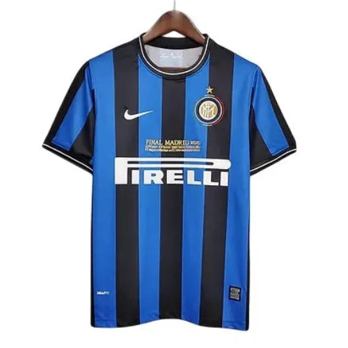Camisa Inter de Milão Home 09/10 Retro Azul E Preta