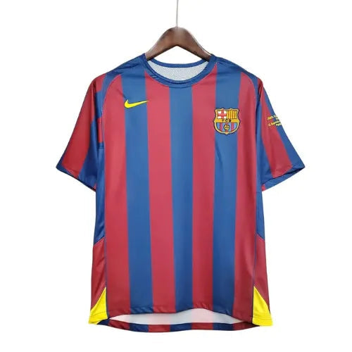 Camisa Barcelona 05/06 Retro Azul E Vermelha