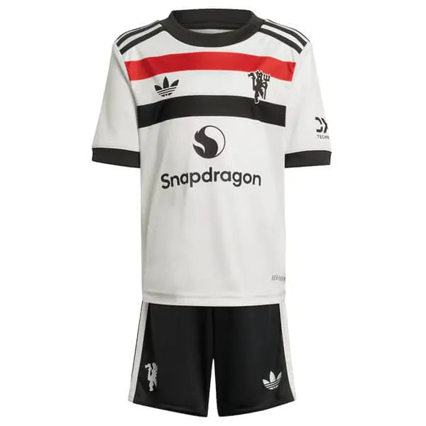 Conjunto Infantil Manchester United Iii 24/25 Branco E Preto