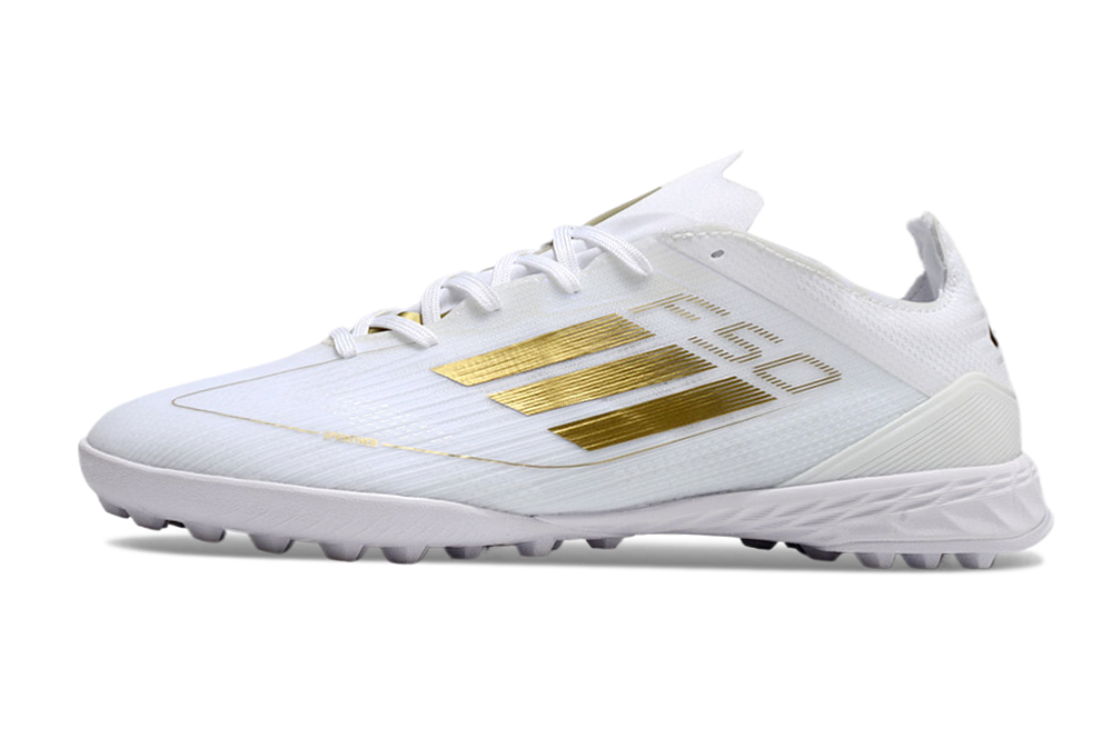 Chuteira Society Adidas F50 Tf Branca E Dourado Day Spark Pack