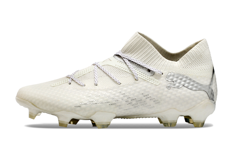 Chuteira Campo Puma Future 7 Fg Branca E Prata Eclipse Pack