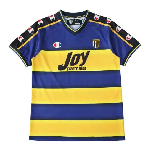 Camisa Parma Away 01/02 Retro Azul E Amarela