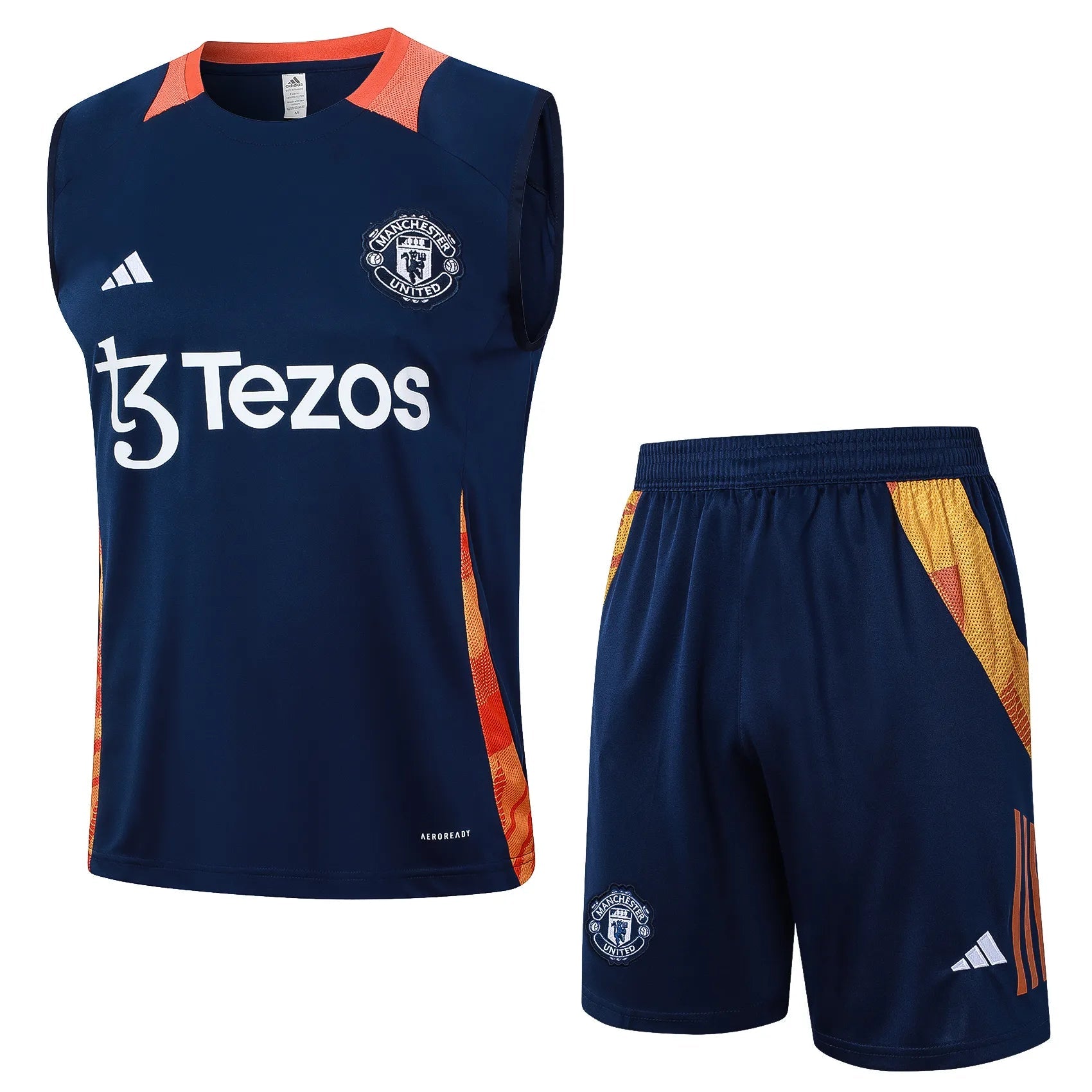 Conjunto Manchester United Treino Regata 24/25 Azul Escuro