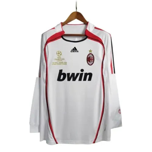 Camisa Milan Away 06/07 Retro Manga Longa Branca